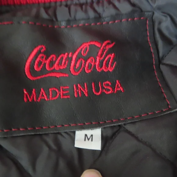 Vintage rare Coca cola livin in brick city Jacket Made In The USA leather wool M